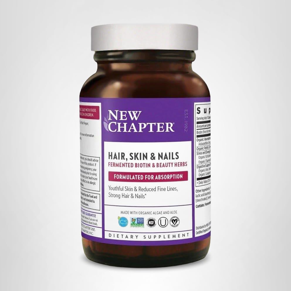New Chapter bottle label close-up highlighting 60-count vegan capsules.