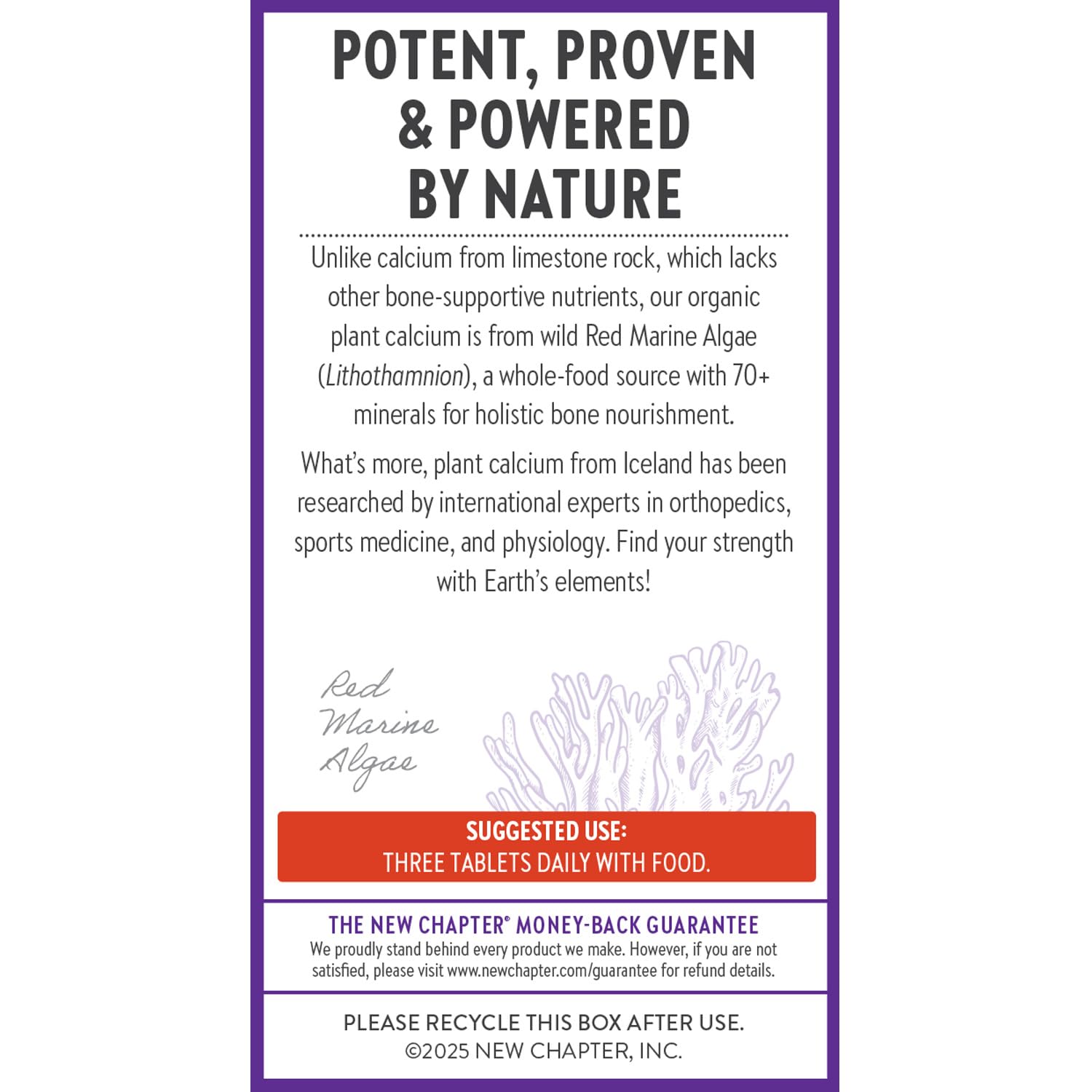 Vegan, kosher, gluten-free calcium from Icelandic algae.