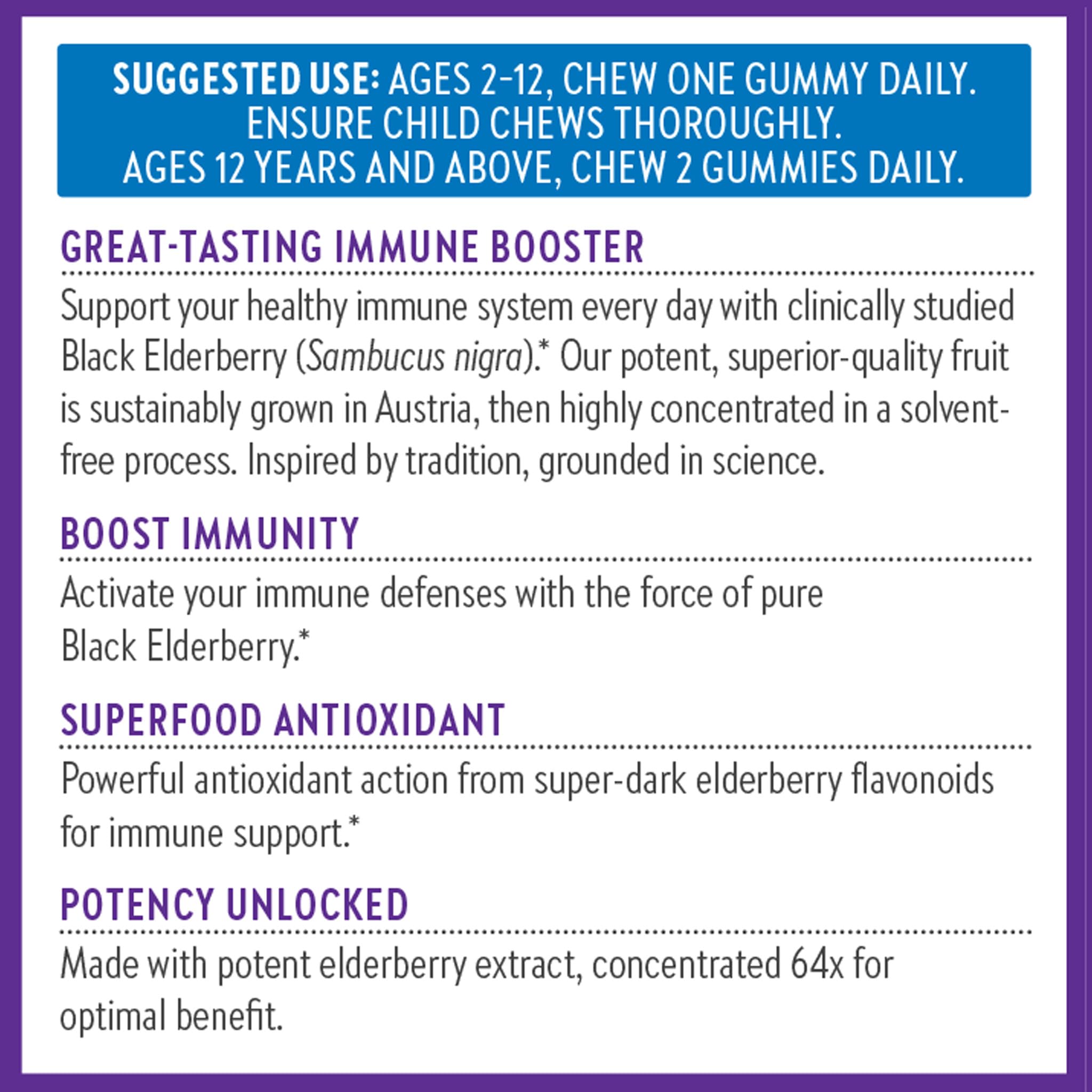 New Chapter Elderberry Gummies made with natural fruit sweeteners