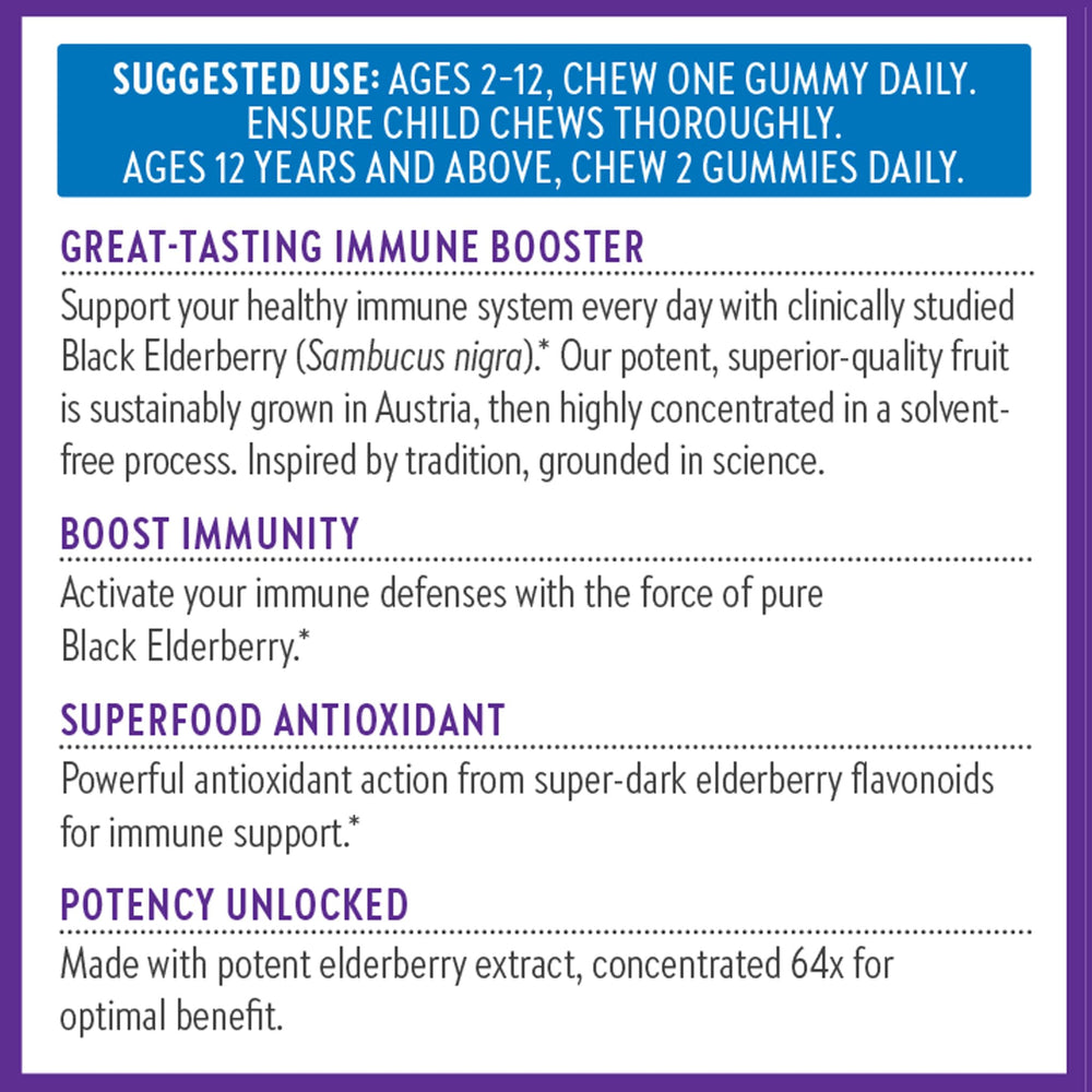 New Chapter Elderberry Gummies made with natural fruit sweeteners