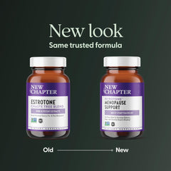 New Chapter Estrotone capsules ready for daily perimenopause use.