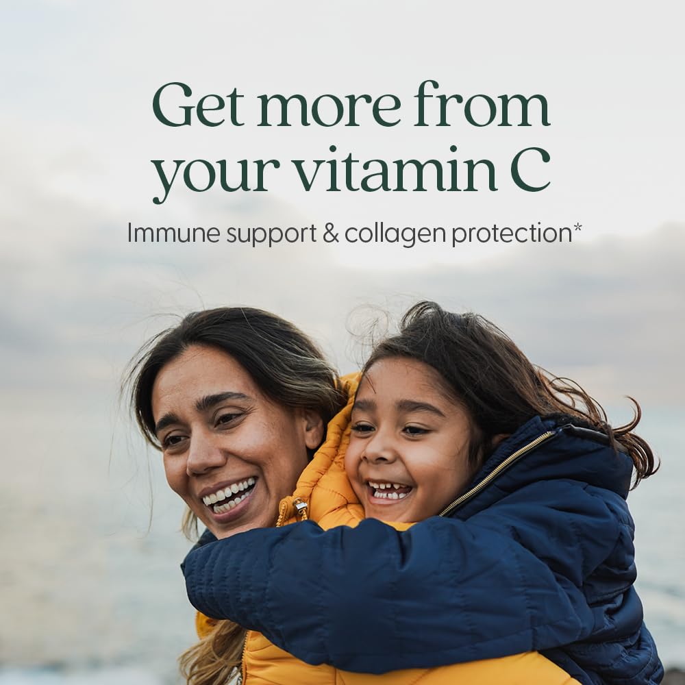 New Chapter fermented vitamin C capsules closeup for easy daily use.