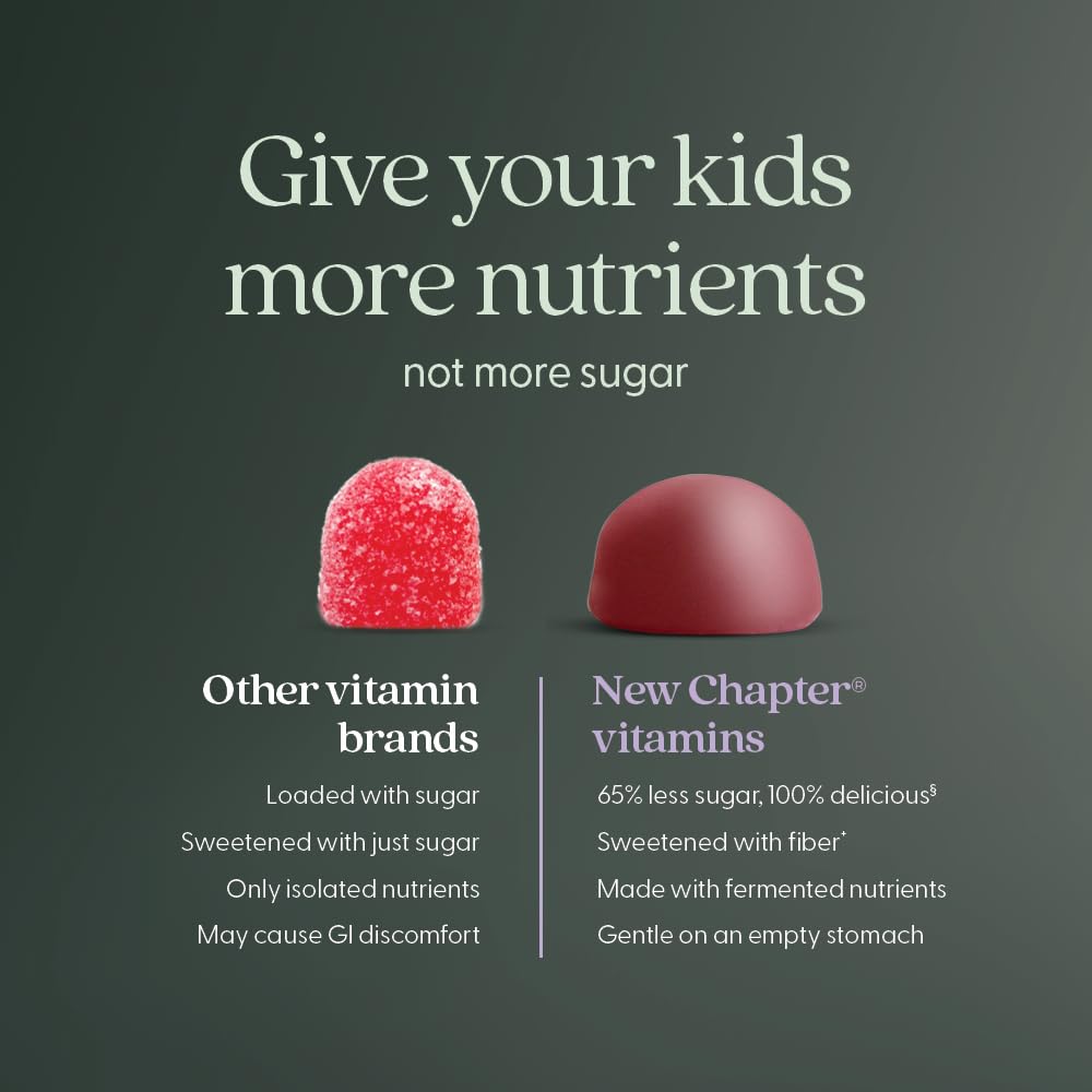 New Chapter Gummies with elderberry blend pictured as natural immune-supporting ingredient.