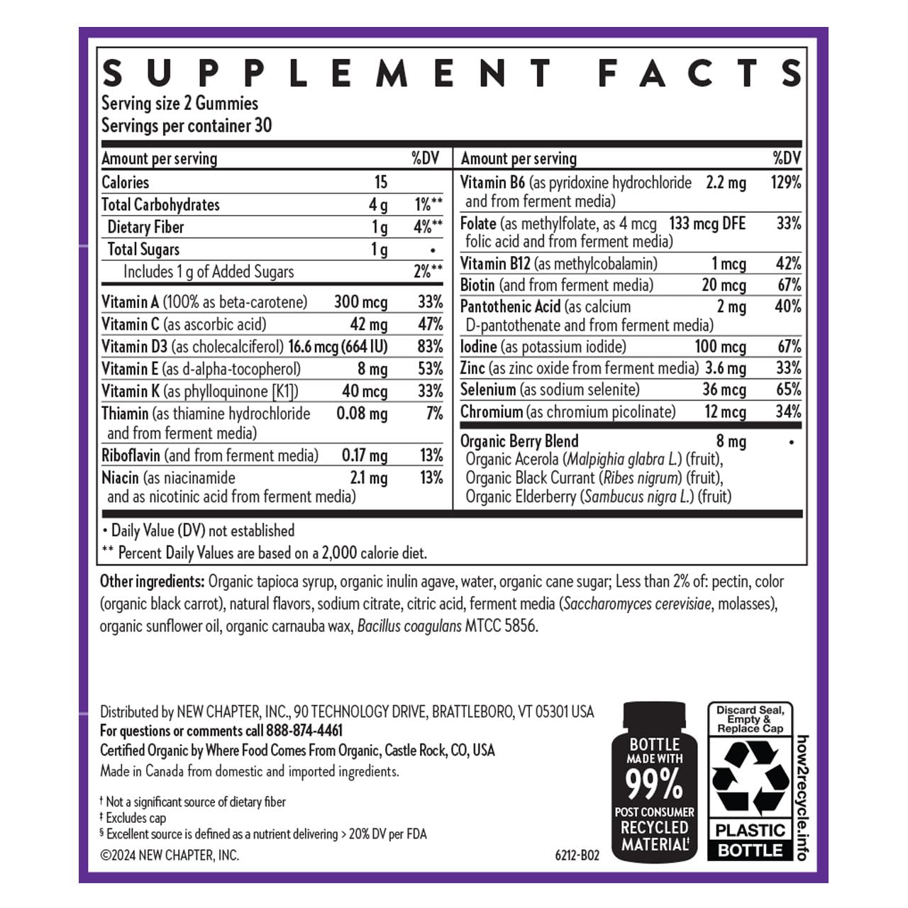 New Chapter Gummies Non-GMO and gluten-free badge shown for parent-friendly nutrition.