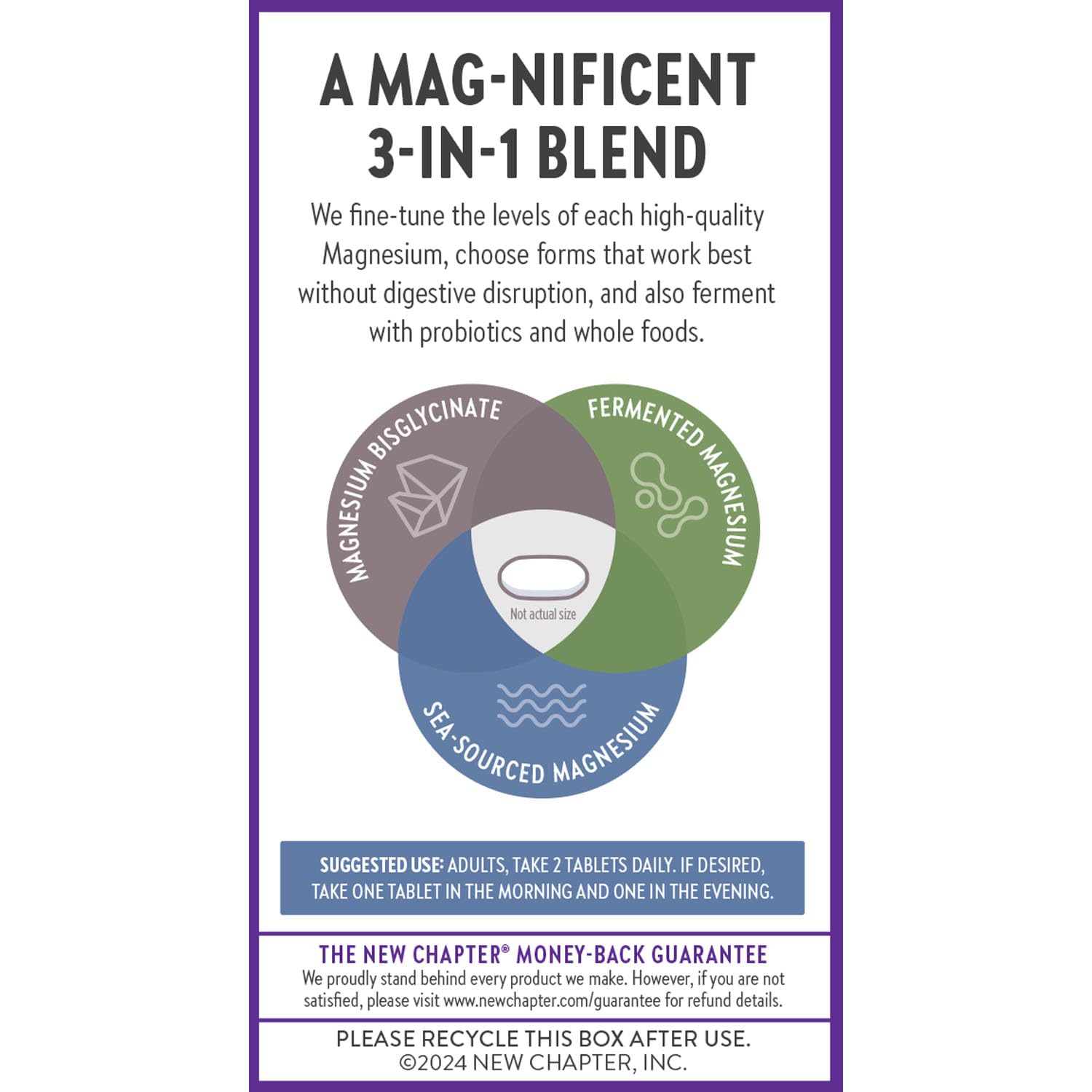New Chapter Magnesium Complex TRAACS label and certification icons