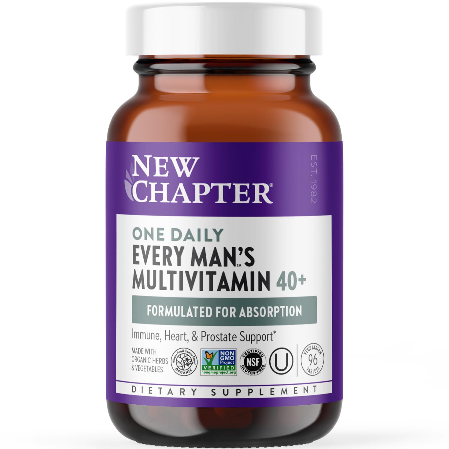 New Chapter Men’s Multivitamin 40+ bottle front for daily energy support