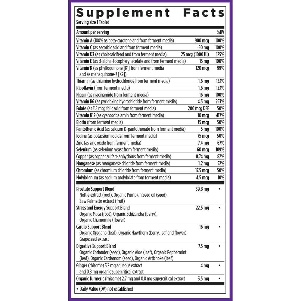 New Chapter Men’s Multivitamin 40+ prostate and cardio support blends