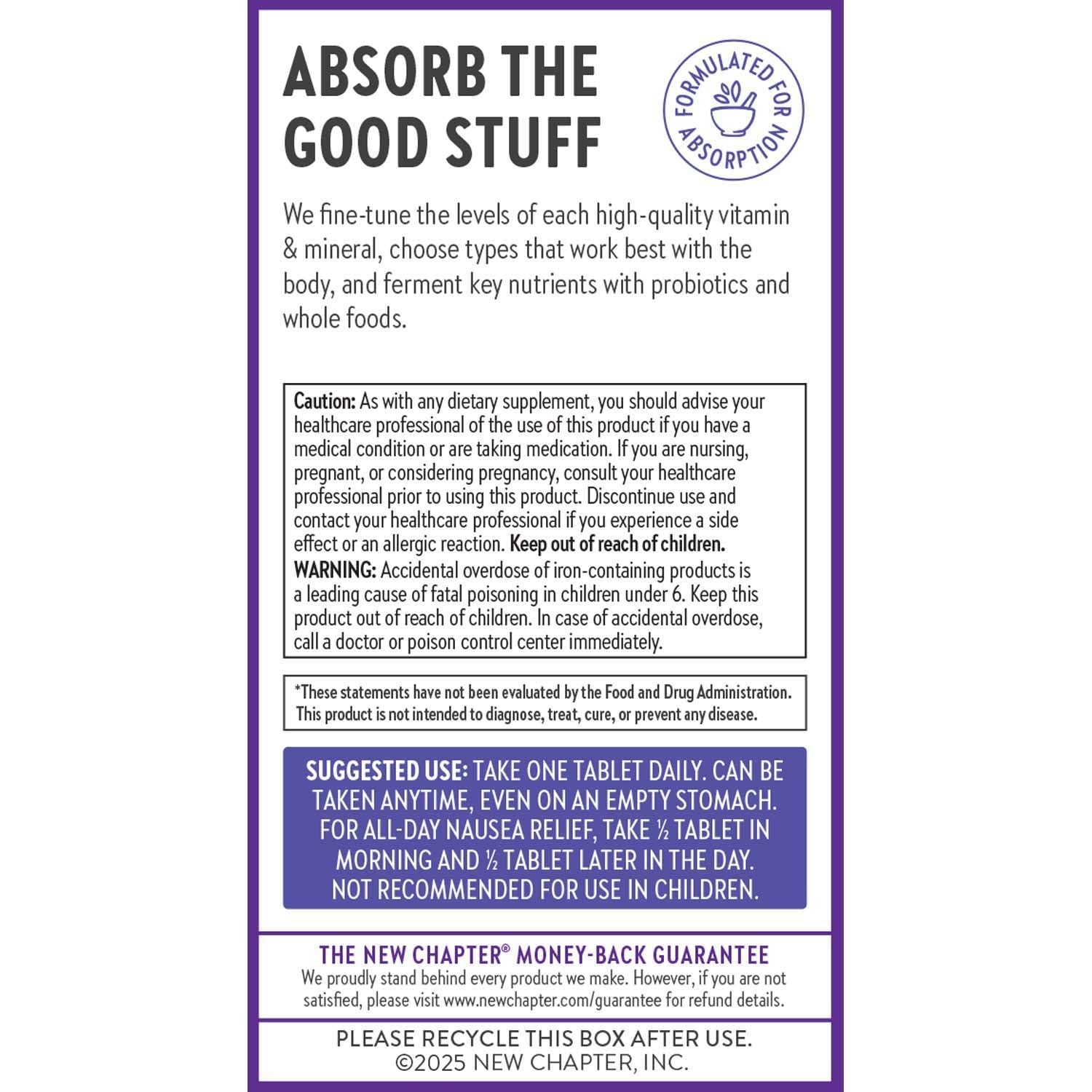 Gluten-free badge on New Chapter Prenatal 35+ package indicates dietary compatibility