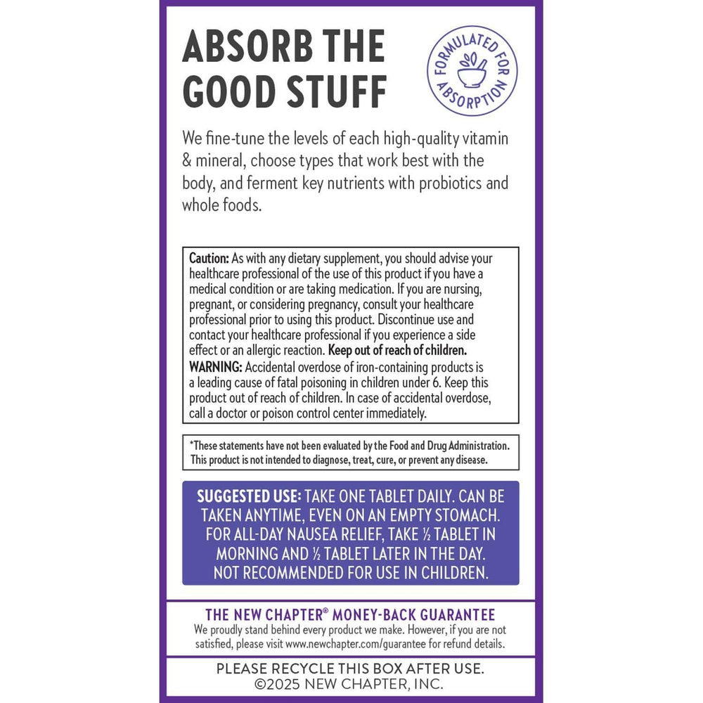 Gluten-free badge on New Chapter Prenatal 35+ package indicates dietary compatibility