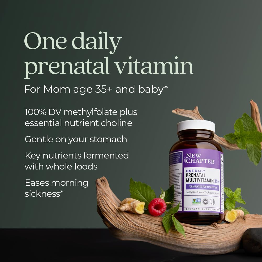 New Chapter Prenatal age-35-plus icon indicates tailored nutrients for mature pregnancies.