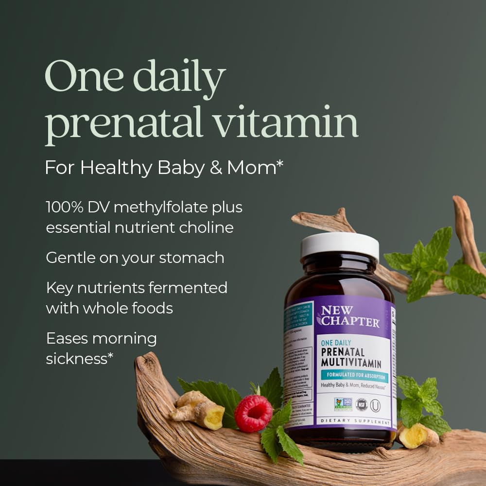 New Chapter Prenatal methylfolate choline image; supports baby's development potential.