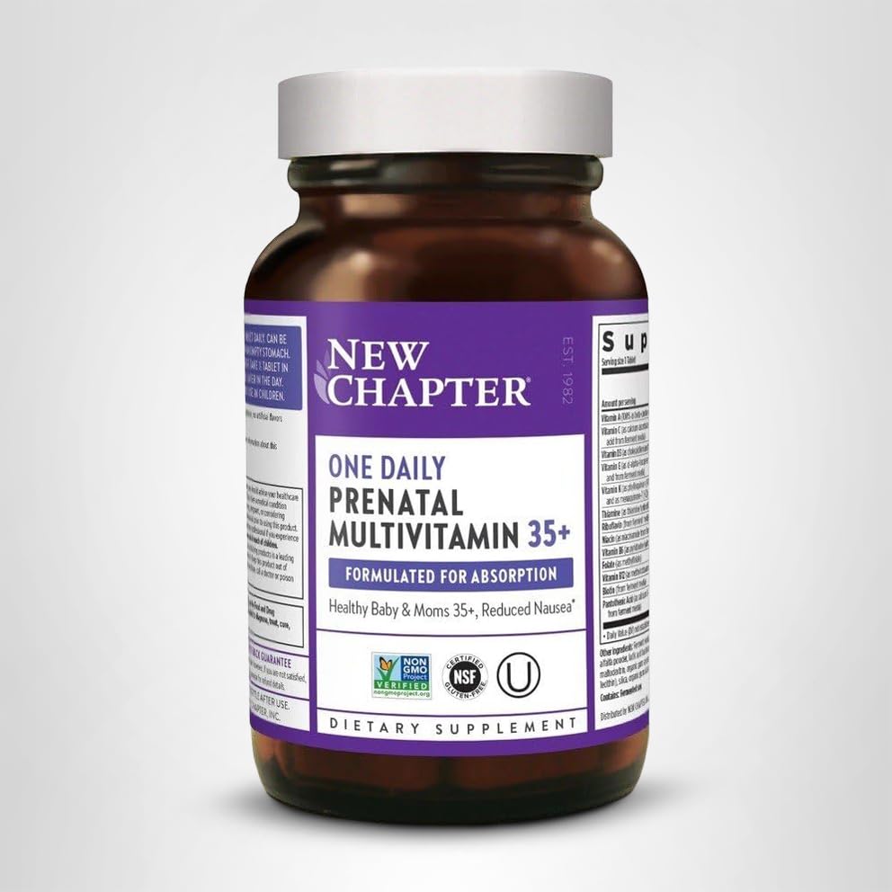 New Chapter Prenatal no artificial colors or flavors on packaging signals clean ingredients.
