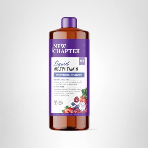 New Chapter ready-absorb liquid form graphic implying faster nutrient availability.