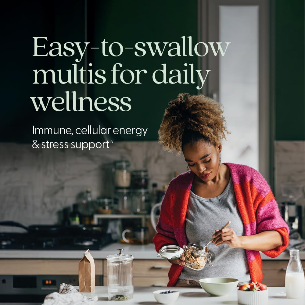 New Chapter Tiny Tabs bottle label highlighting fermented, whole-food vitamins for daily wellness