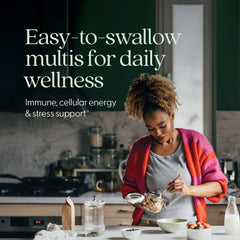 New Chapter Tiny Tabs bottle label highlighting fermented, whole-food vitamins for daily wellness