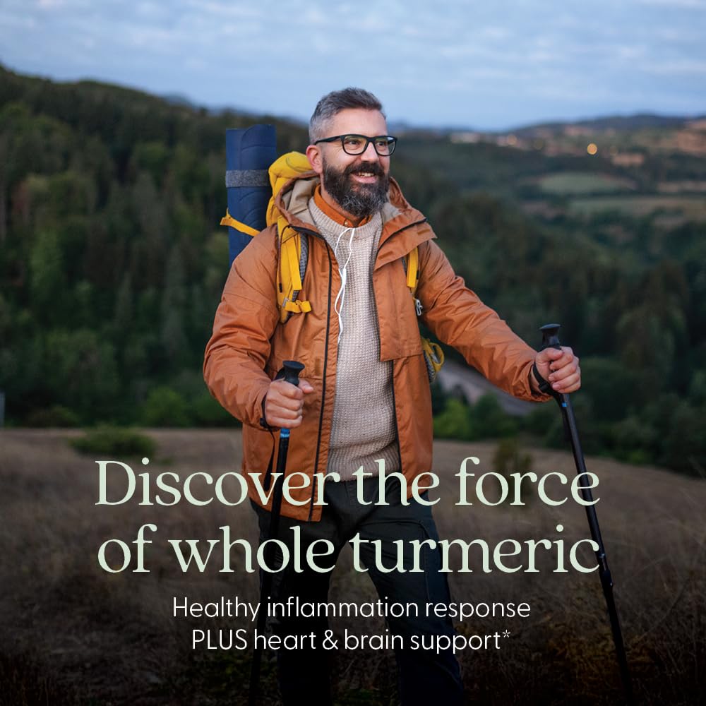 New Chapter Turmeric Force capsules highlighting whole turmeric for heart health support.