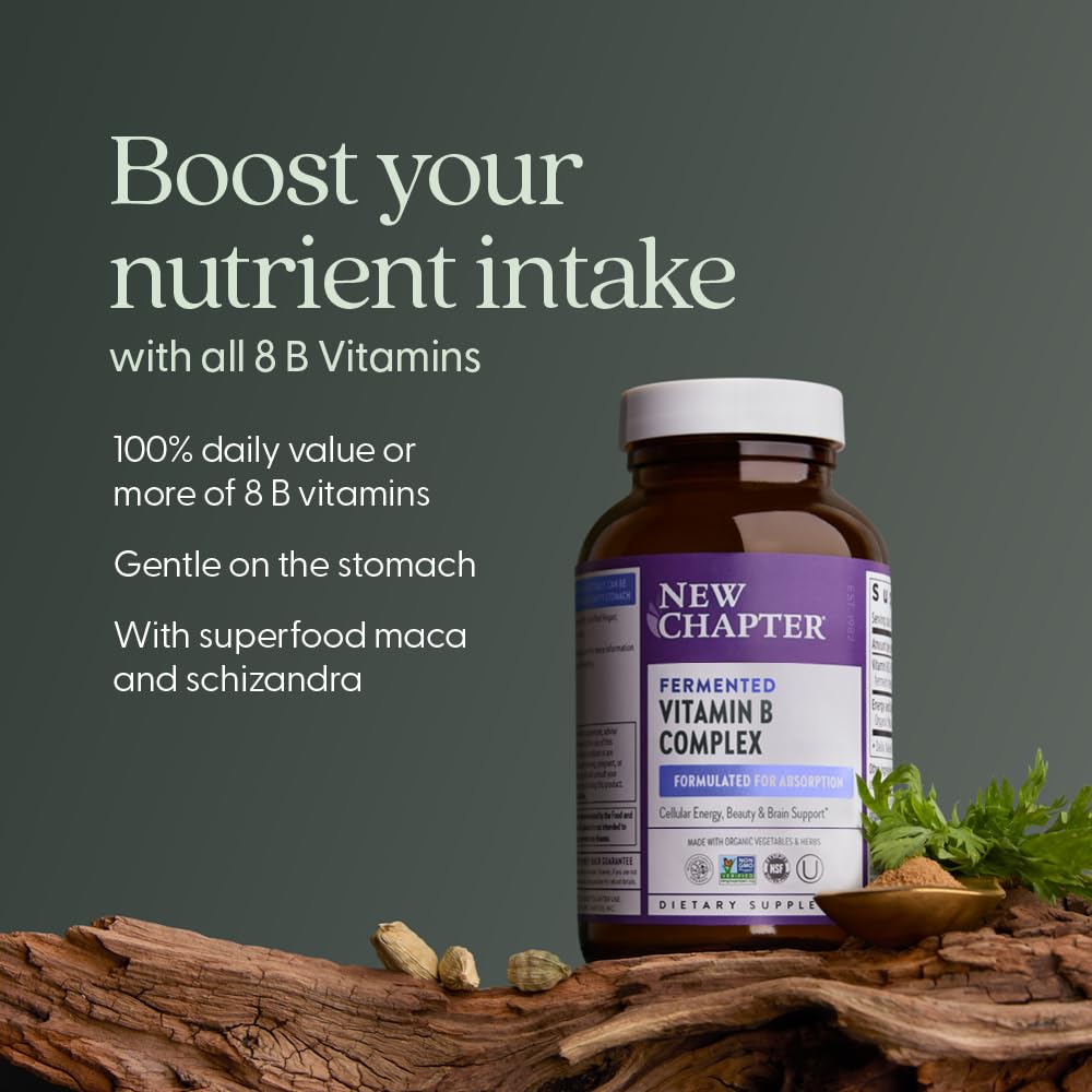 New Chapter Vitamin B Complex daily capsule ready for morning routine