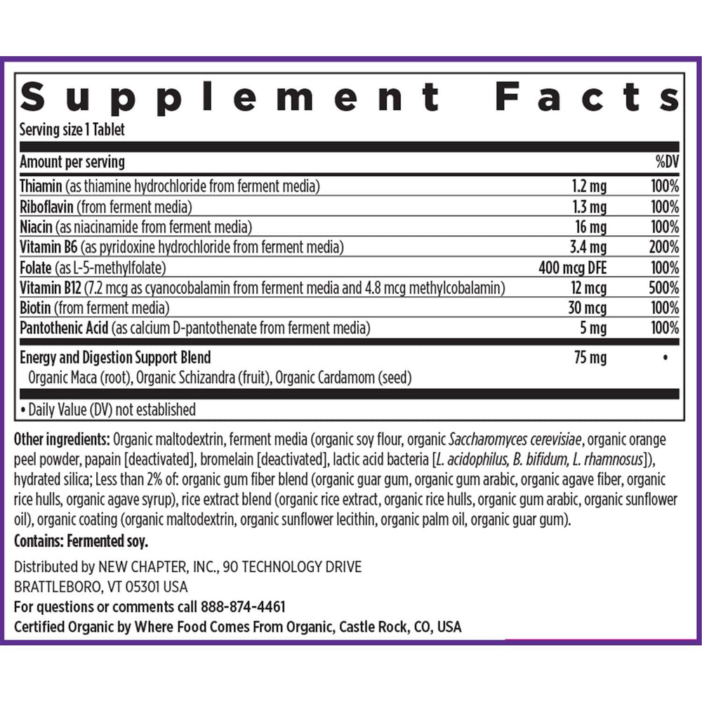 New Chapter fermented B vitamins in the formula