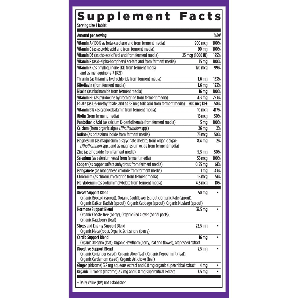 New Chapter Women's Multivitamin 40+ hair and skin nutrients featuring biotin for healthy-looking hair.
