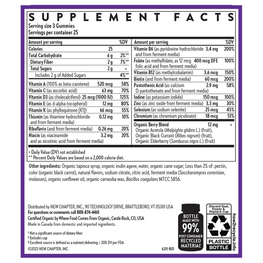 New Chapter gummies gluten-free and non-GMO verified for clean labeling