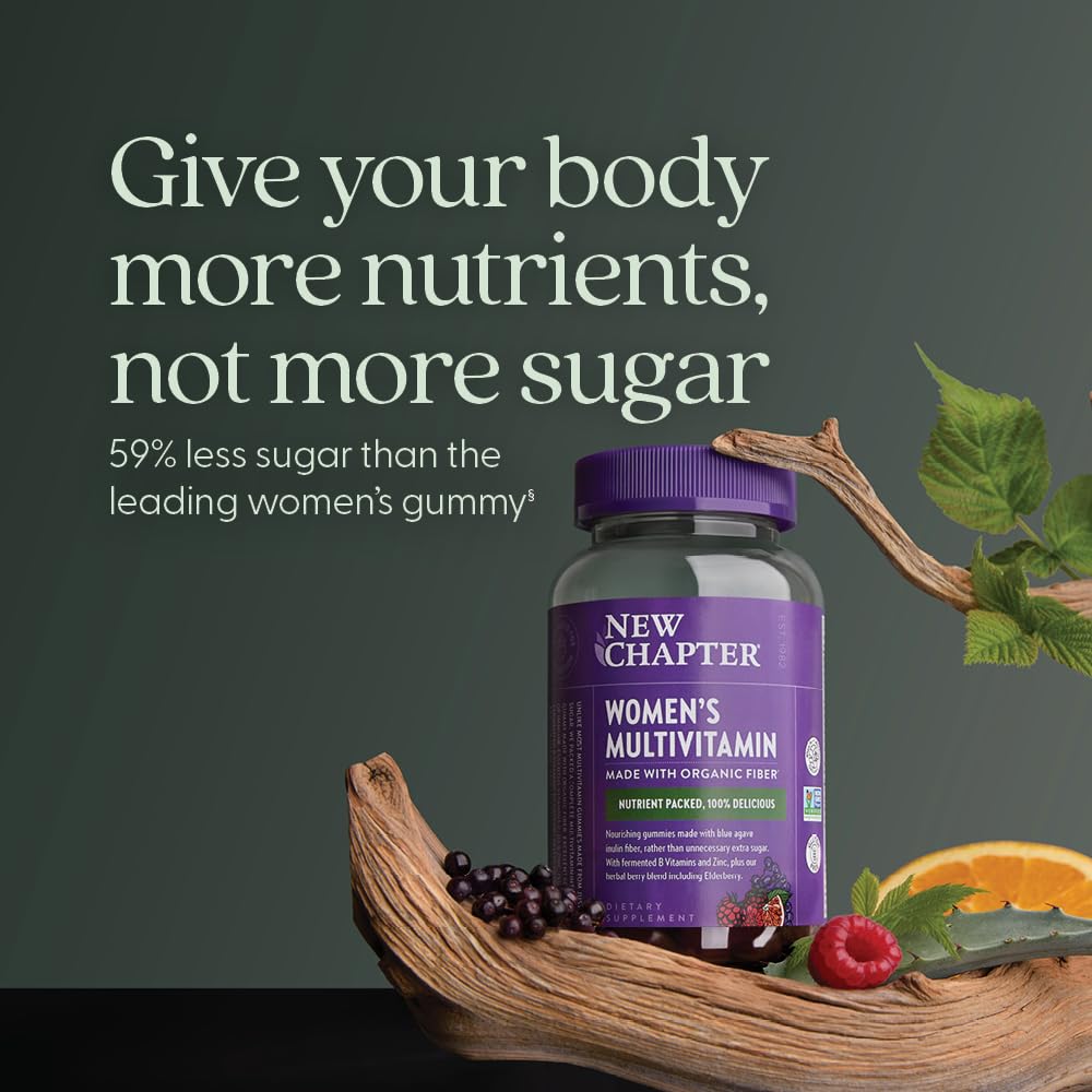 New Chapter organic blue agave fiber label showcasing reduced sugar content