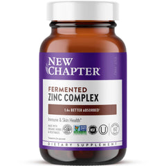 New Chapter zinc-fermented bottle shows easy daily intake and mineral balance