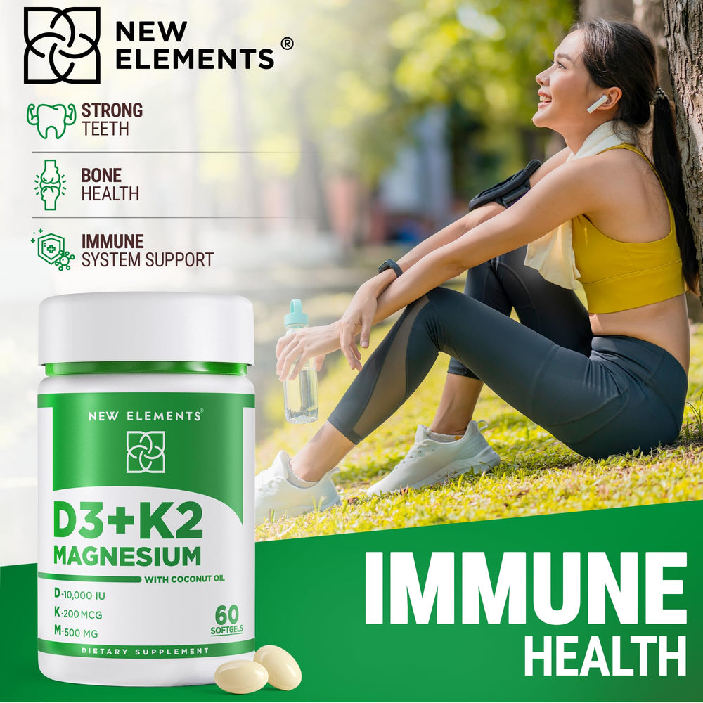 D3 K2 bottle on a bright kitchen counter for daily use.
