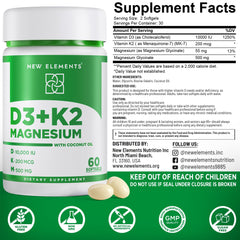 Magnesium glycinate capsules beside the D3 K2 bottle for energy and relaxation.