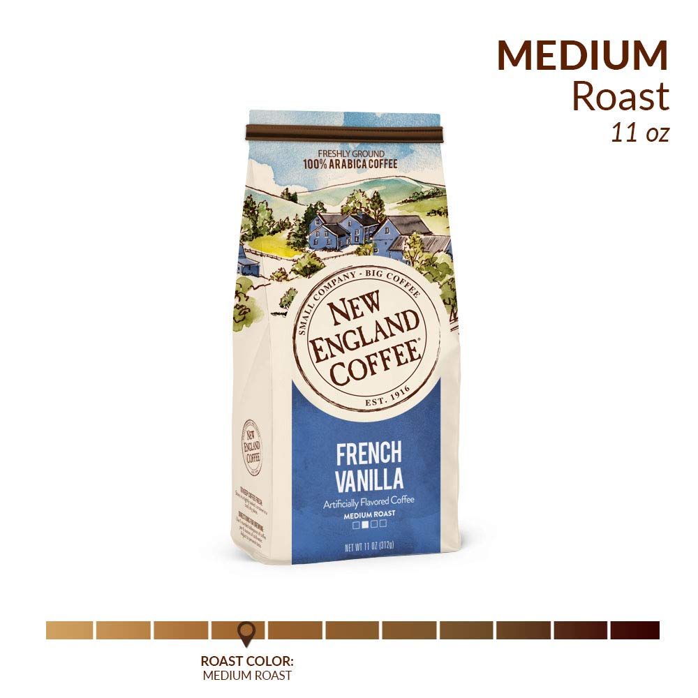 New England Coffee Arabica beans small-batch roast on the bag for balanced flavor