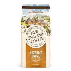 Blueberry Cobbler label closeup on New England Coffee 11oz bag for aromatic daytime boost