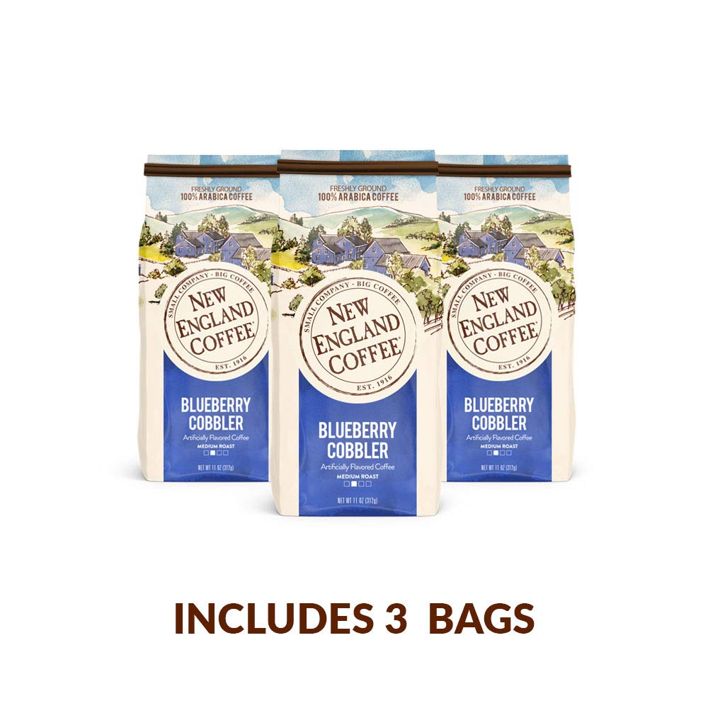 New England Coffee Blueberry Cobbler sustainability badge signaling responsible sourcing