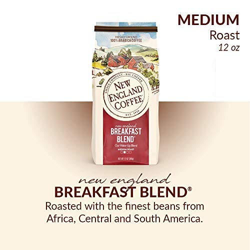 New England Coffee Breakfast Blend brew cup captures inviting aroma and wake-up flavor.
