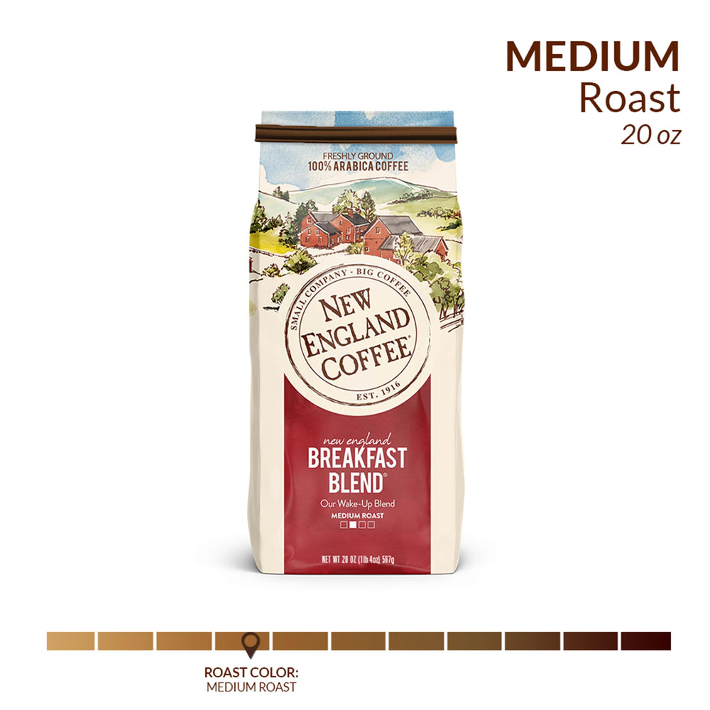 New England Coffee in a cozy morning kitchen setting for a comforting start.