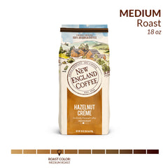 New England Coffee Hazelnut Crème bag and measuring scoop perfect for daily ritual.