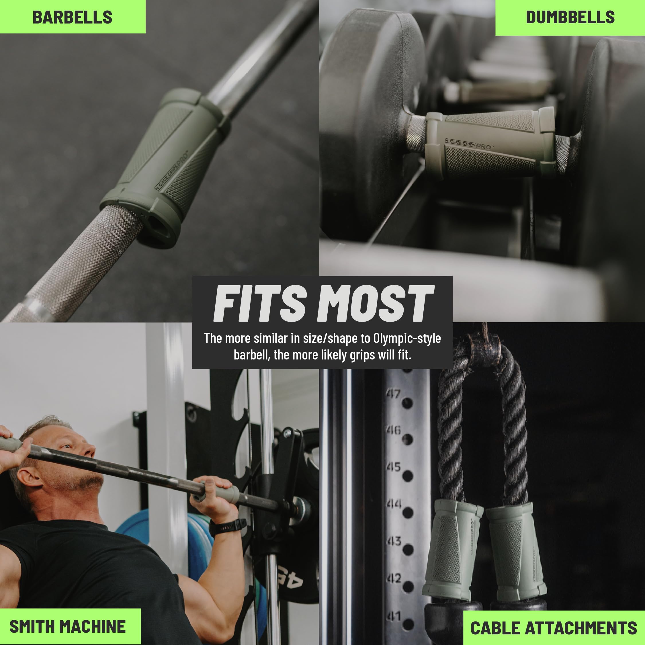 Secure fit prevents grip rotation mid-lift