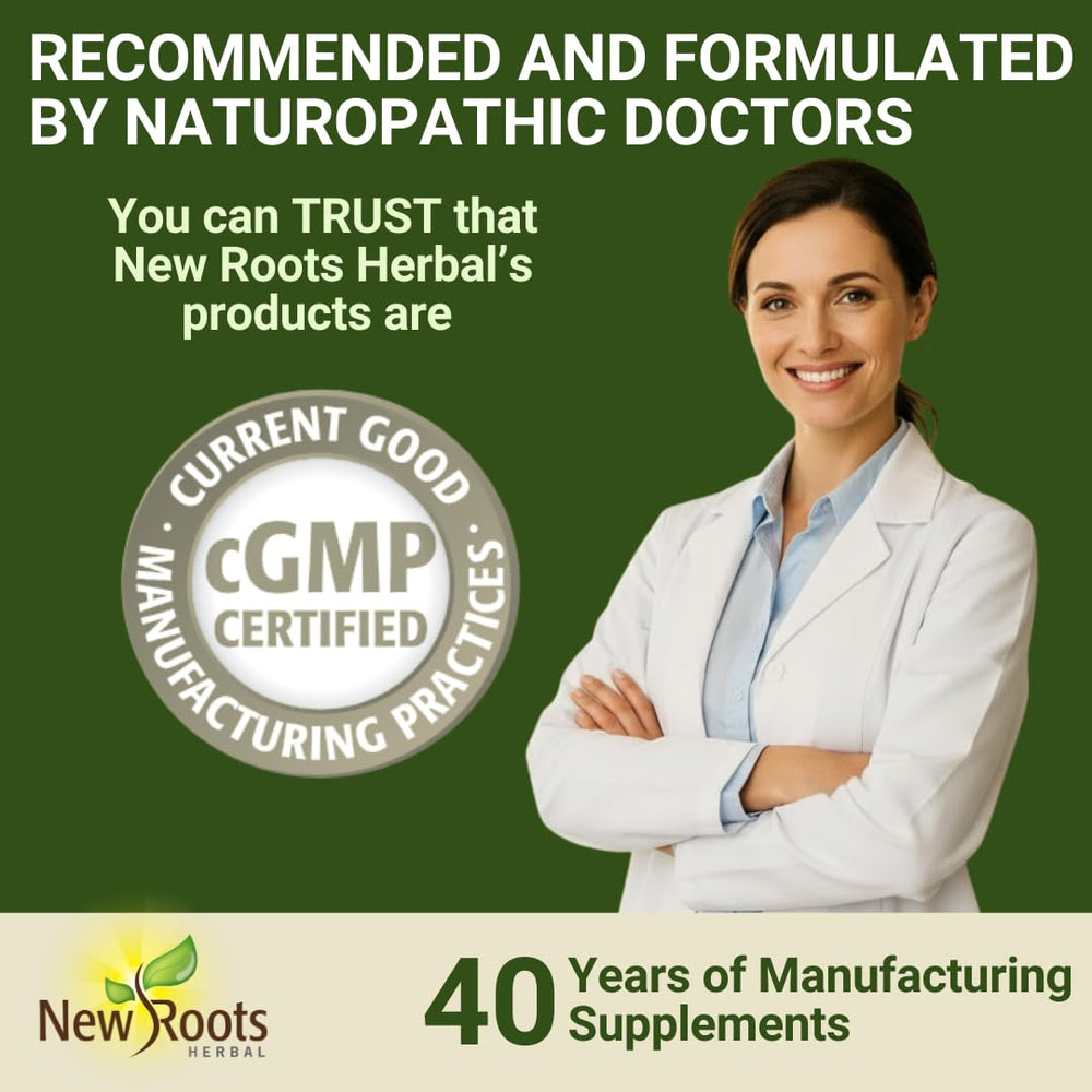 NEW ROOTS HERBAL plant sterols and sterolins illustration highlights core ingredients.