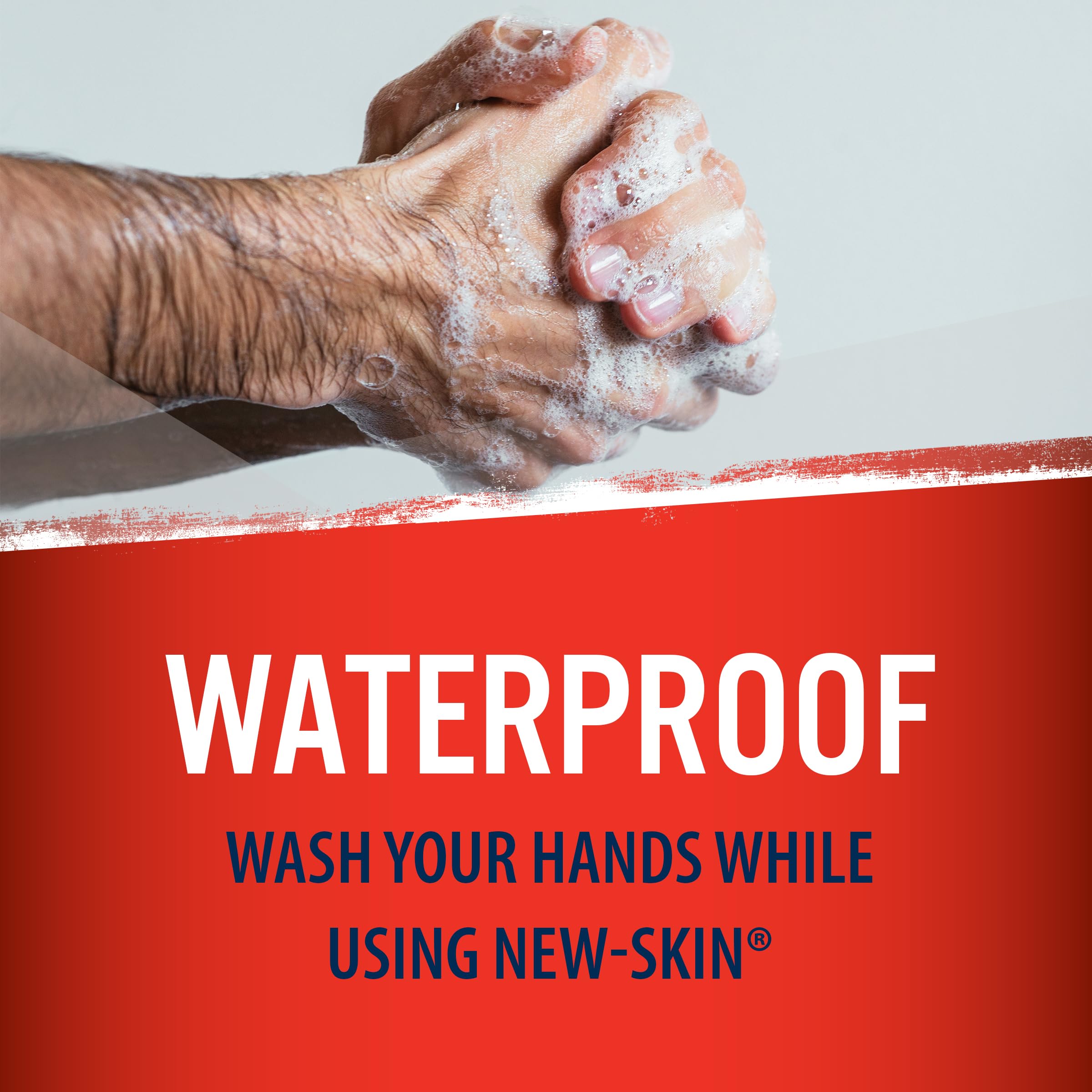 NEW-SKIN Liquid Bandage being applied to a scrape for antiseptic protection