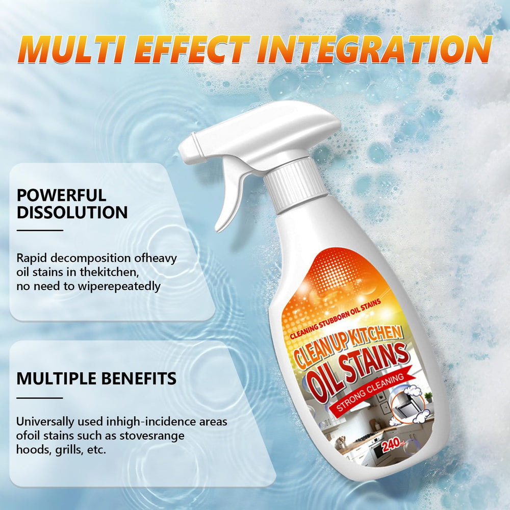 New Upgrade Kitchen Cleaner spray-action demonstrates convenient spray for greasy surfaces