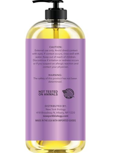New York Biology Sore Muscle Massage Oil full bottle highlights premium natural oils.