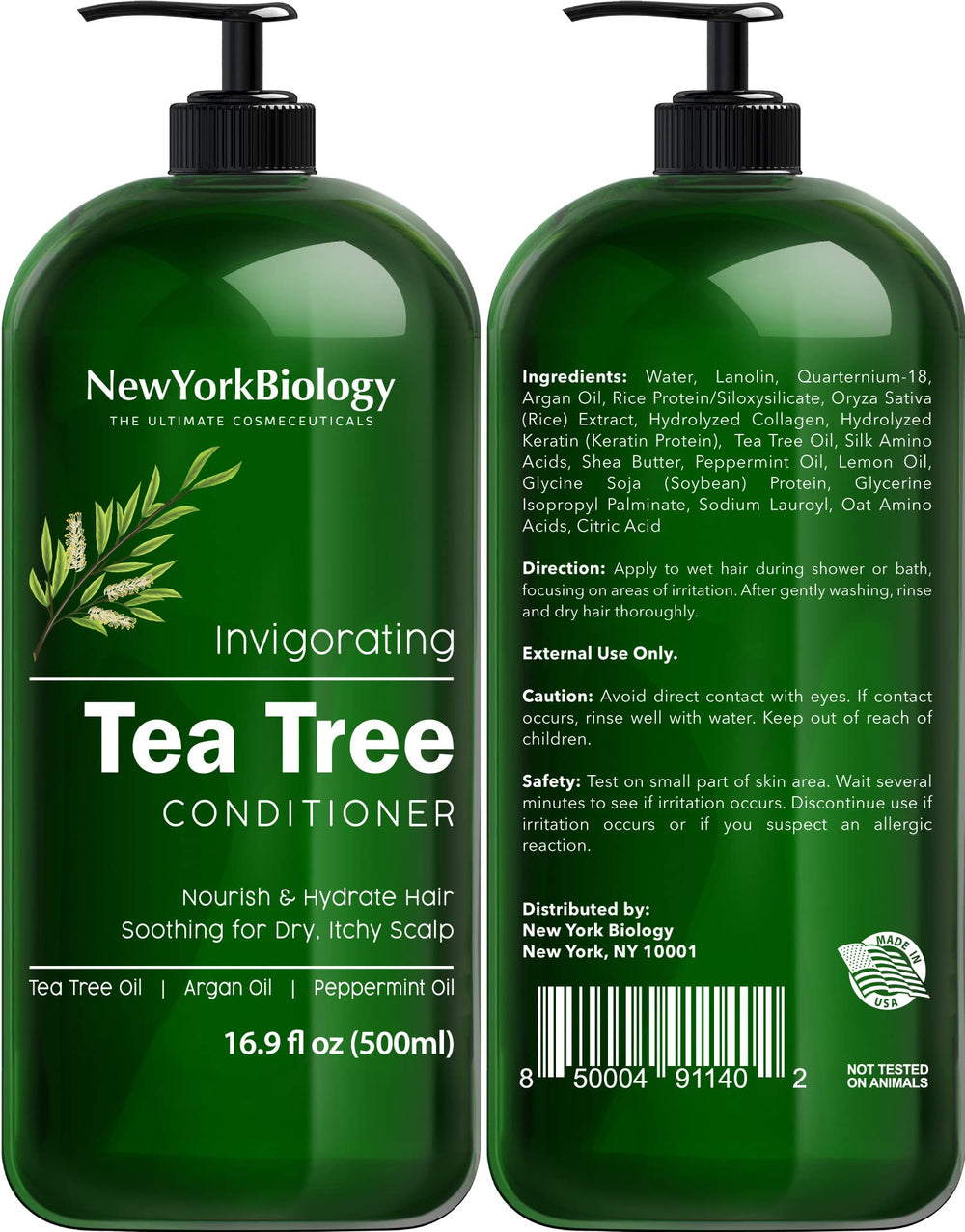 New York Biology Tea Tree Shampoo and Conditioner set packaging