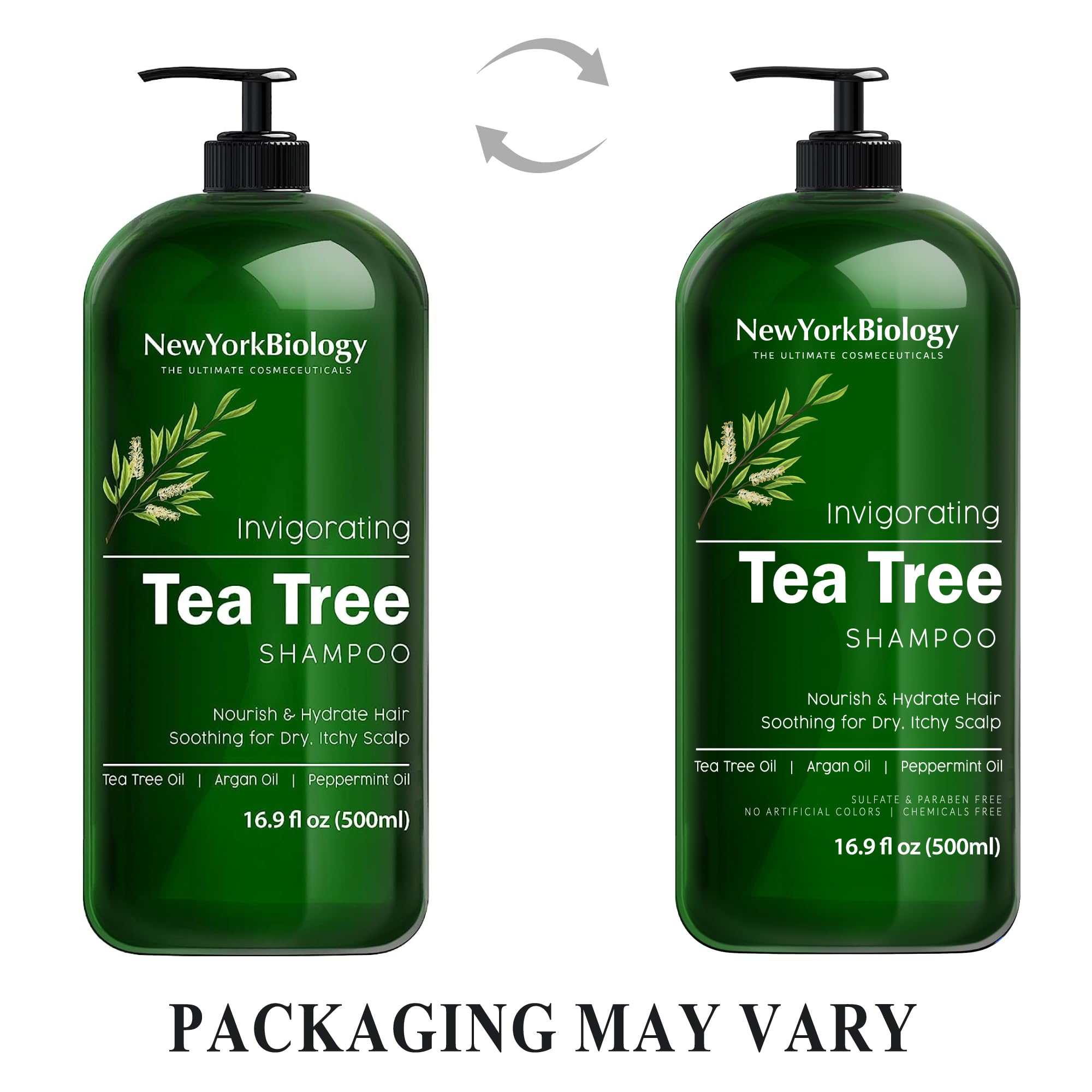 New York Biology Tea Tree Shampoo lather demonstrates cleansing foam for hair.