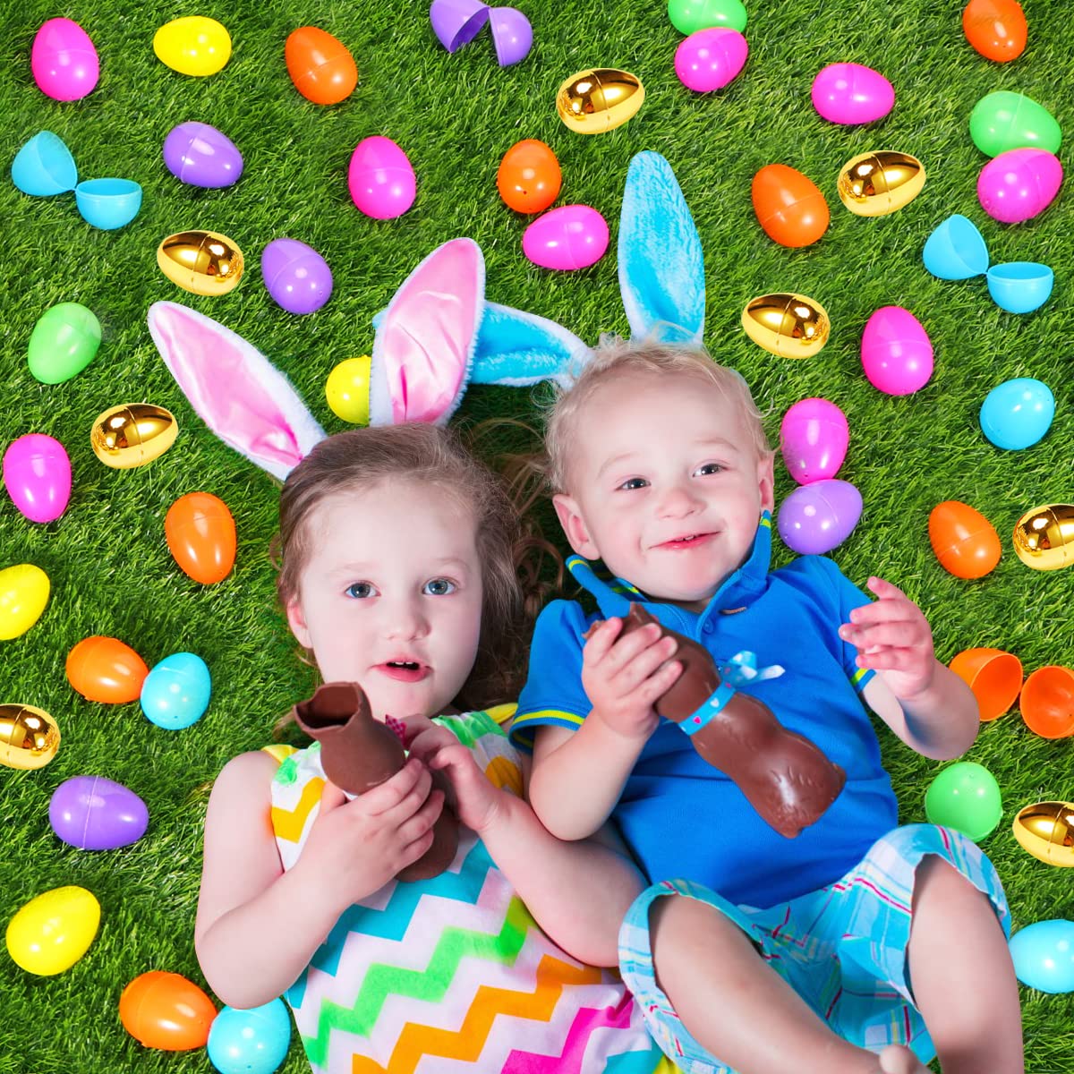 NEWBEA party favors and gift bags with colorful eggs.