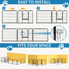 Newbulig dog playpen set up indoors for puppy training and containment.