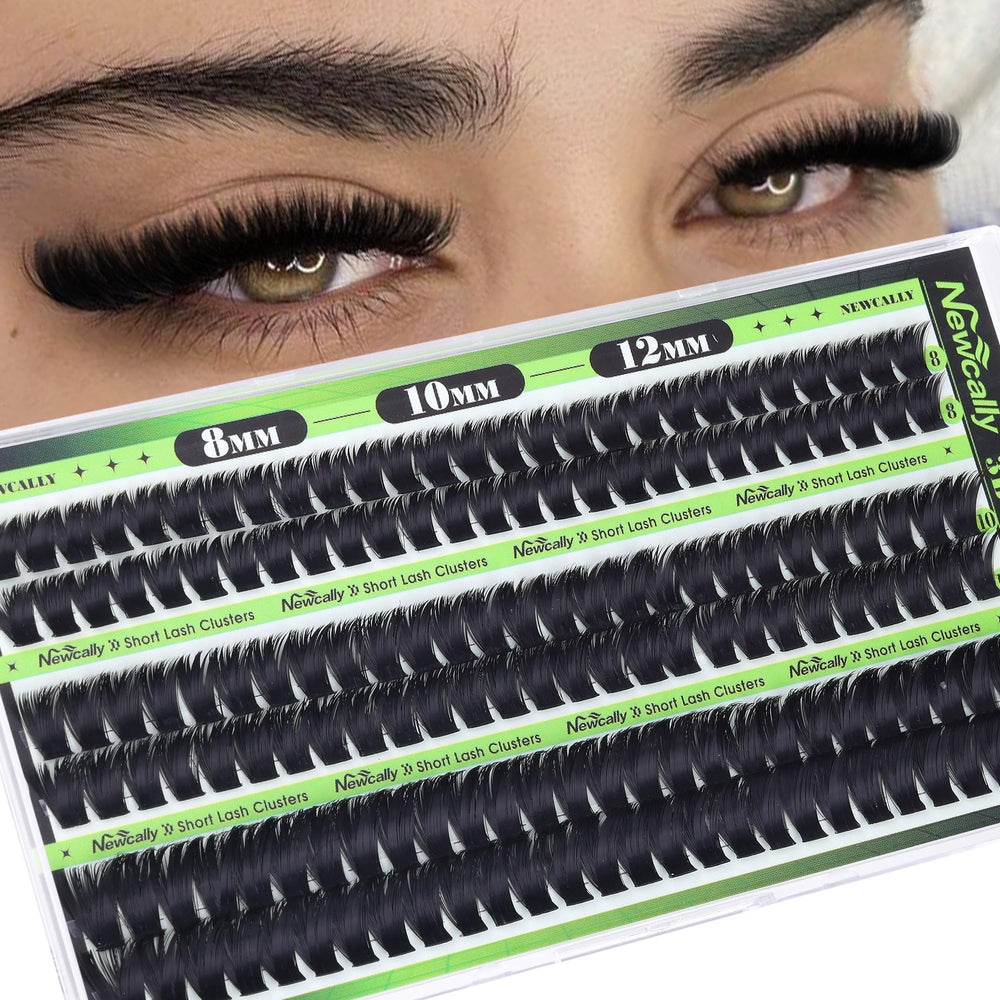 Newcally fluffy lash clusters 8-12mm pack for natural enhancement.