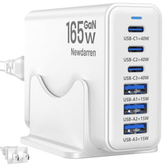 Newdarren iPhone 17 charger with a 6-port front view for quick desk charging.