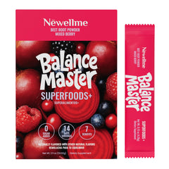 NEWELLME Balance Master beet root stick-pack for convenient daily energy.