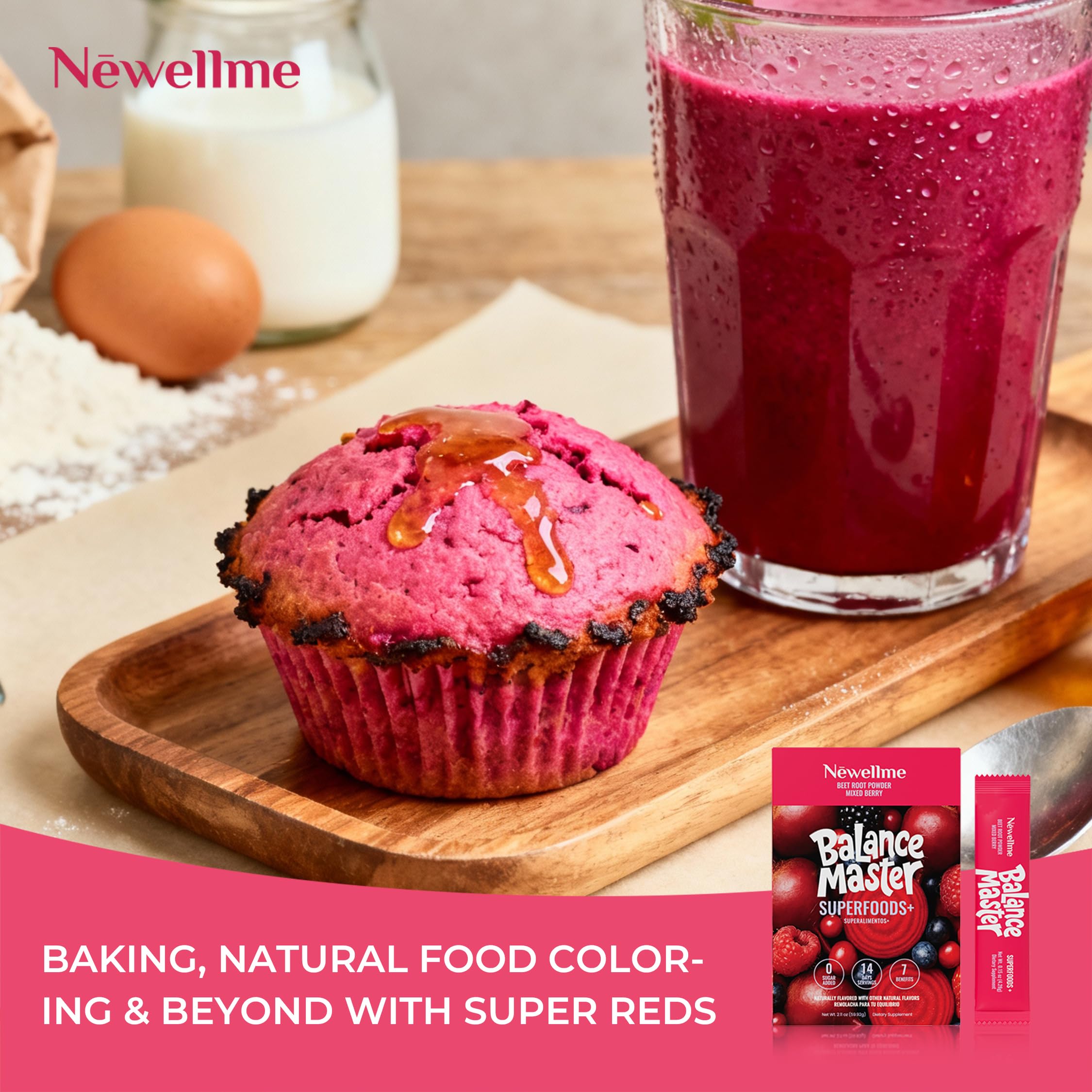Label highlights non-GMO and sugar-free formula of NEWELLME Balance Master.
