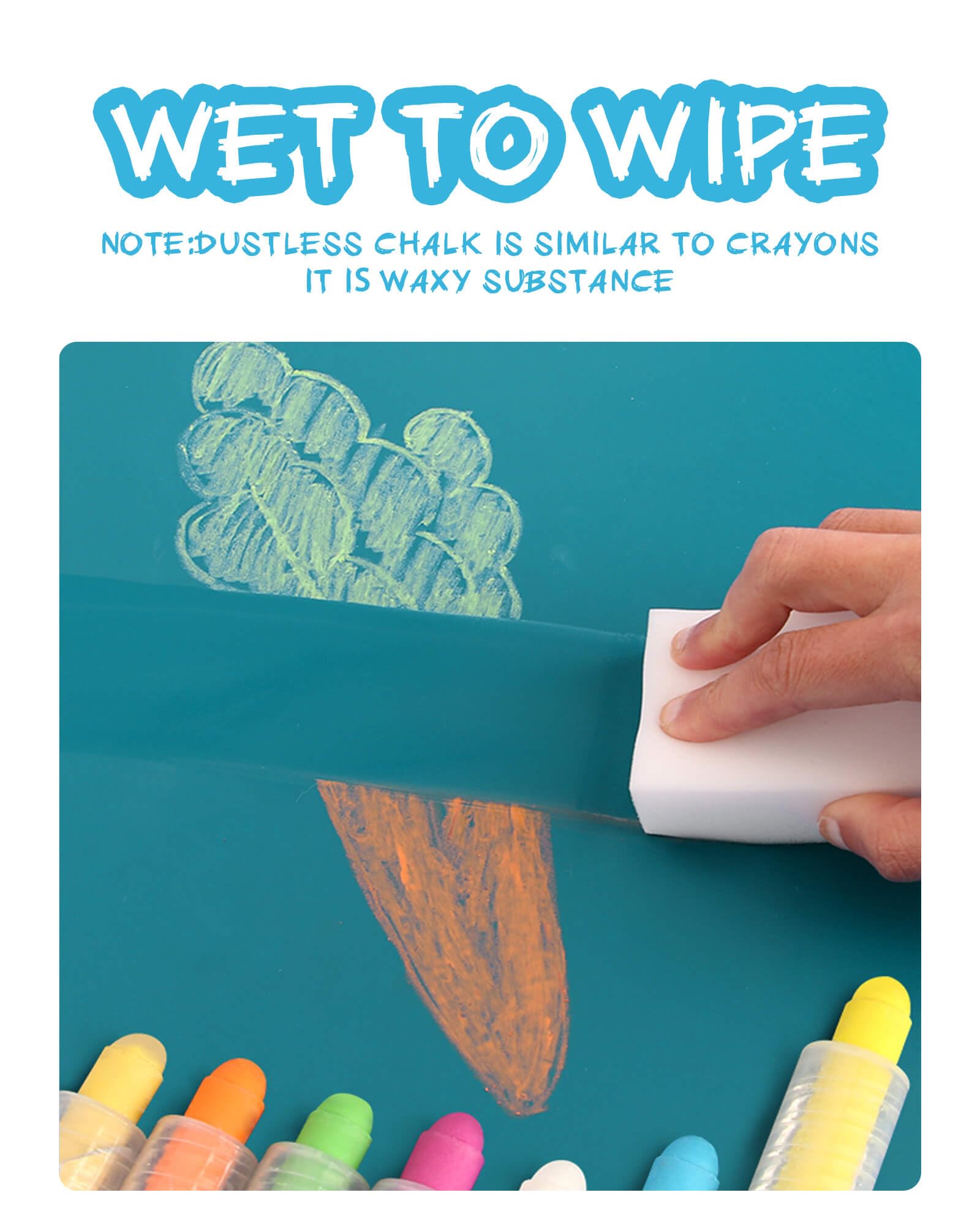 NewFamily Dustless Chalk delivers smooth, bold coverage on boards