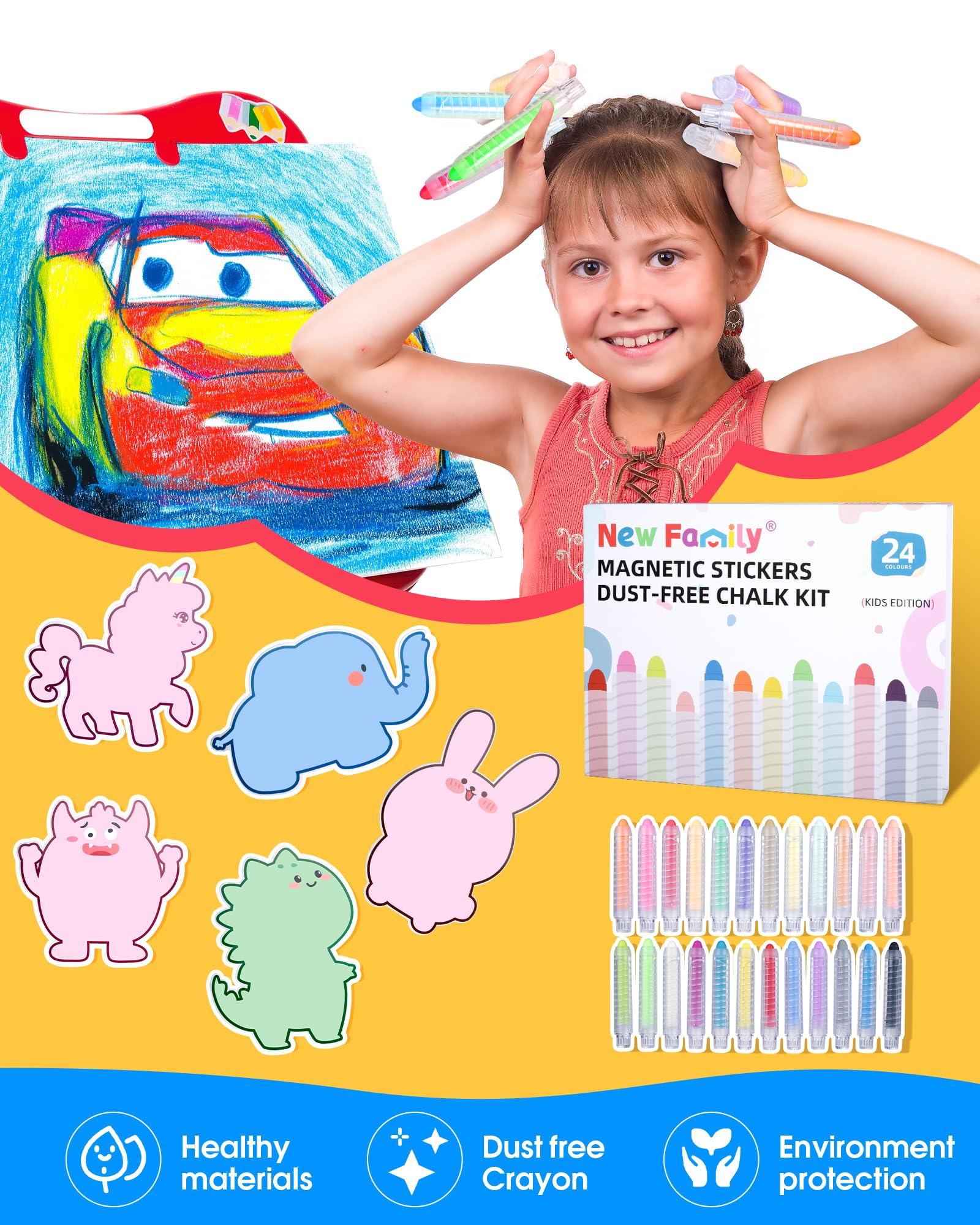 NewFamily animal magnet drawing board sparks spontaneous doodling and storytelling.