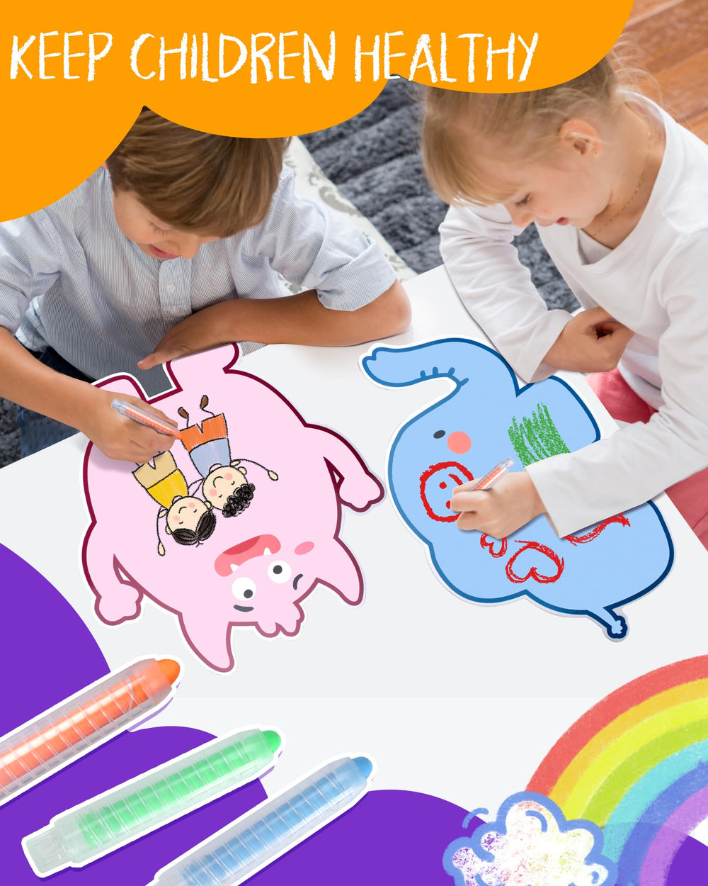 NewFamily magnets feature rounded edges for safe play and durable use.